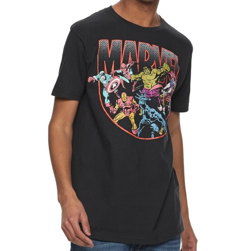 New! Marvel Comics T-Shirt Iron Man Black Panther Hulk Black Widow Spiderman